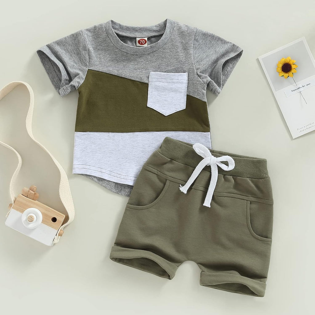 Mubineo Infant Toddler Baby Boy Summer T Shirt Shorts Outfits Short Sleeve Tee Tops Clothes Set