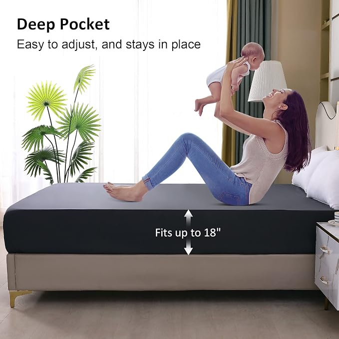Twin XL Mattress Protector Waterproof, Fitted Sheet Style Breathable Mattress - Image 4