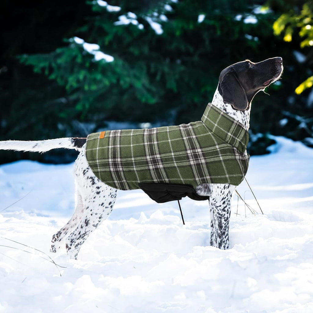 Kuoser Waterproof Dog Coat, Reversible Dog Jacket for Medium Dogs, Adjustable Durable Doggie Winter Coat Warm Puppy Cold Weather Apparel from Small to Large Breed, Blue M