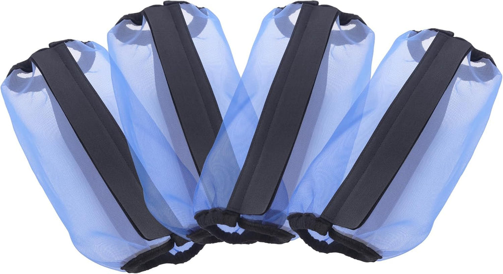 Horse Fly Boots Set of 4, Ultra Lightweight Breathable Mesh Leg Wraps, Non-Slip Fit, Reduce Stomping, Universal Size, Ideal for Summer RoyalBlue