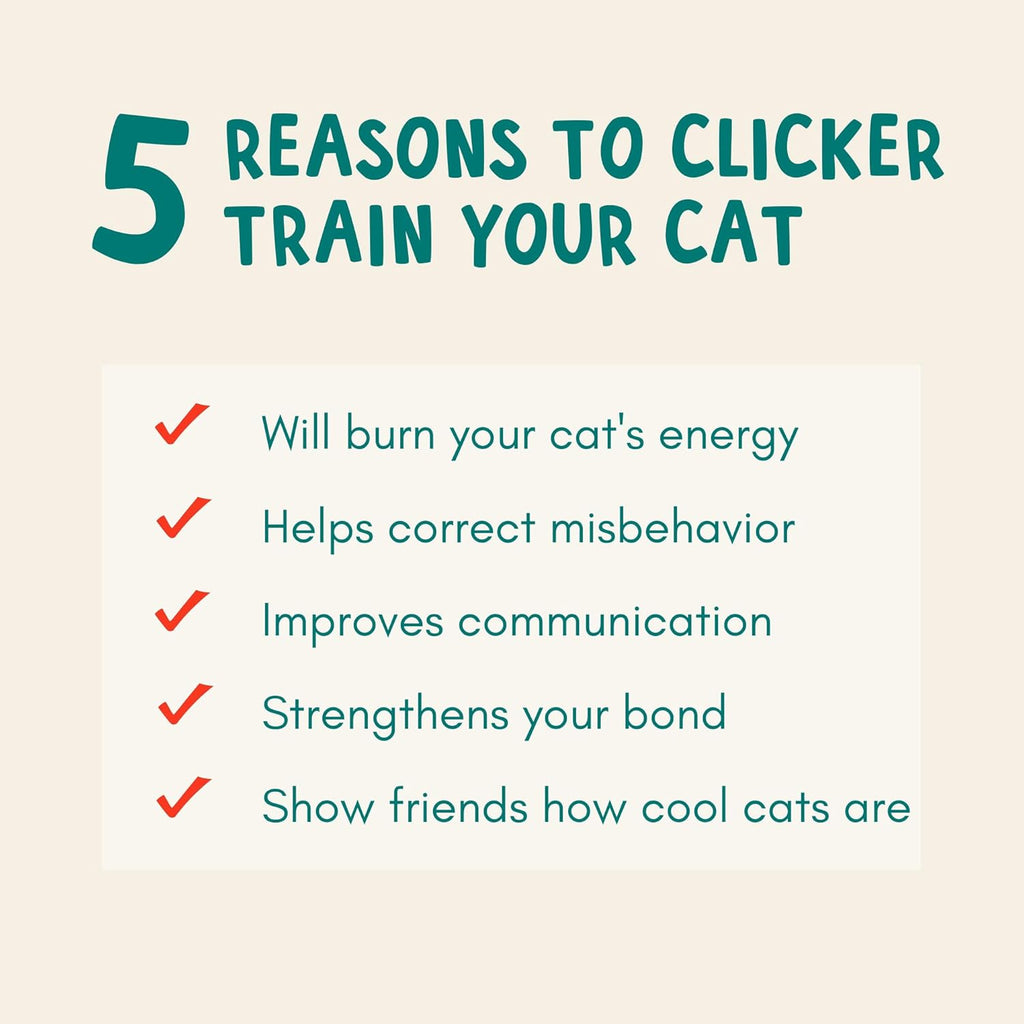 ALBERT & MIA Cat Training Kit (4 Pieces) - Quiet Clicker + Target Stick Clicker + Treats Pouch + Cat Clicker Trainer Start Guide (Beginner to Expert Pet Trainer) - Kitten & Dog Training Clicker Kit