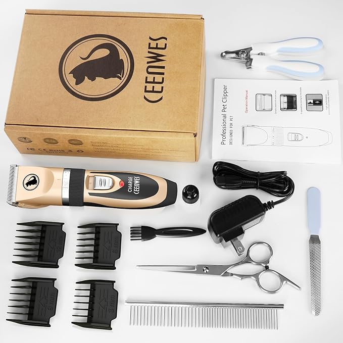 Ceenwes Dog Clippers Low Noise Pet Clippers Rechargeable Trimmer Cordless - Image 7