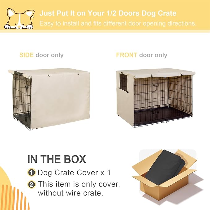 Explore Land 30 inches Dog Crate Cover Heavy Duty Polyester Pet Kennel Sunshade - Image 2