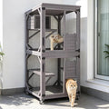 Aivituvin Large Catio Outdoor Cat Enclosure on Wheels, Outdoor Cat House by Aivituvin