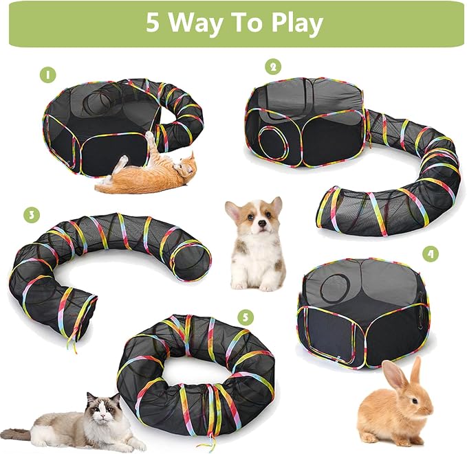 Outdoor Cat Enclosures, Cat Playground Portable Catio Mesh Tent, Outside Circle - Image 6