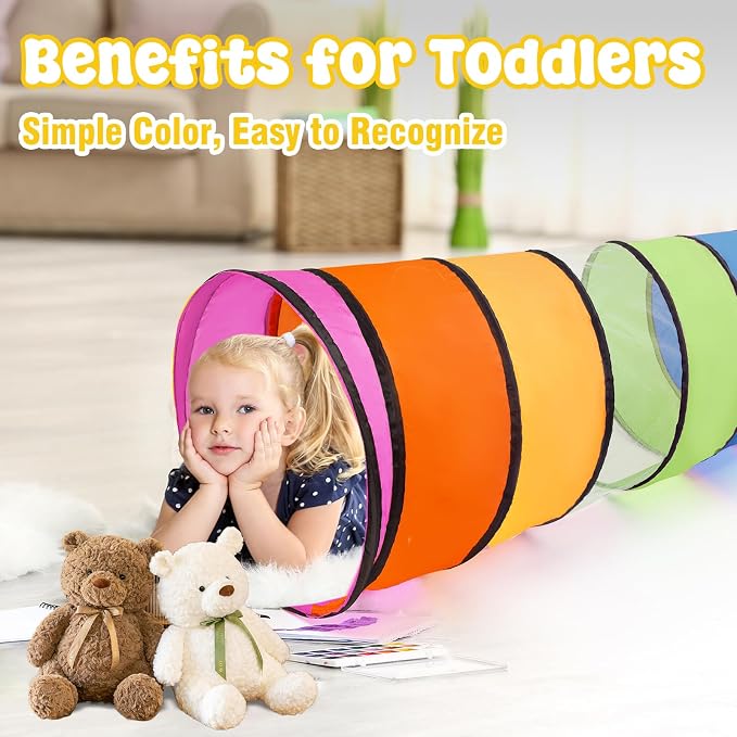 2 Pack Kids Play Tunnel, Pop Up Crawl Through Tunnel Play Tent - Image 3