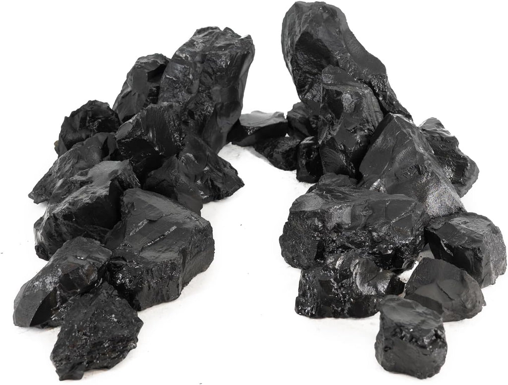 Unocho Natural Aquarium Rocks 10LB Decorative Slate Stones Black Rocks for Aquarium,Aquascaping,Fish Tank Decoration, Reptile Basking Platforms, Bonsai & Garden-7Pcs 3-7inches
