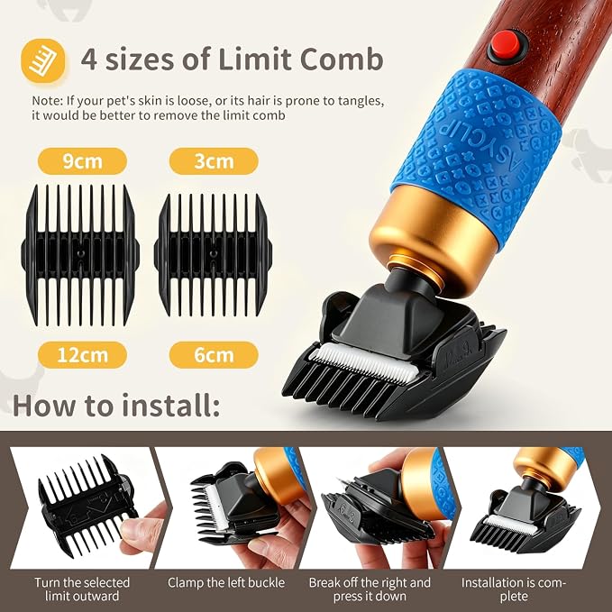 CGOLDENWALL Dog Hair Clipper for Grooming 200W Pet Clipper Kit - Image 5