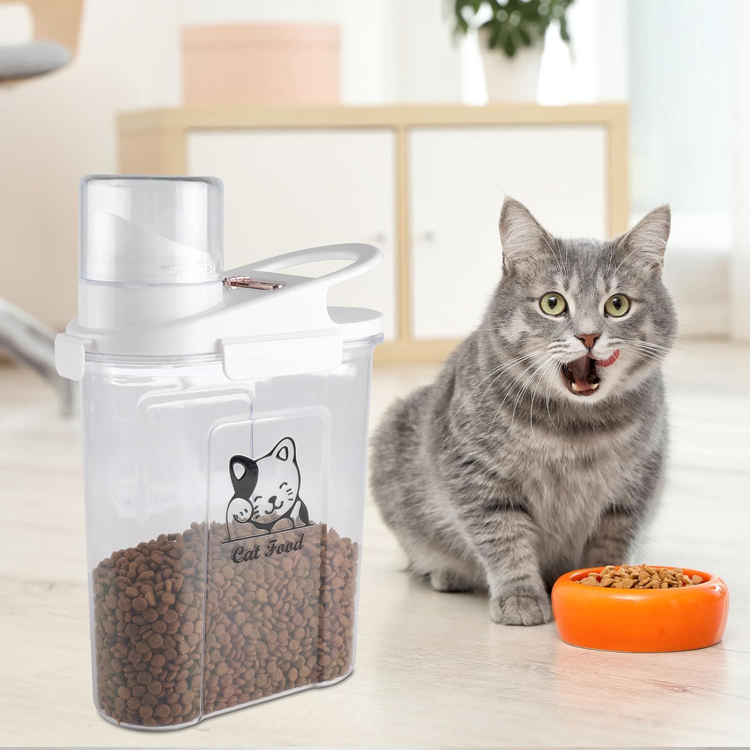 Cat Food Container,Large Capacity Cat Food Storage Container with Airtight Lid,|Portable Pet Food Storage Containers for Dog Food Storing,Canned Cats Travel| BPA Free