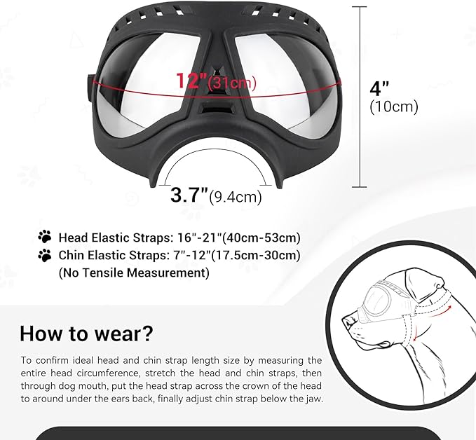 Namsan Dog Goggles for Large Dogs, Wide Snout & Soft Frame, Tactical Driving - Image 4