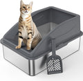 AIPERRO Stainless Steel Litter Box | XL Enclosed Cat Litter Boxs by AIPERRO