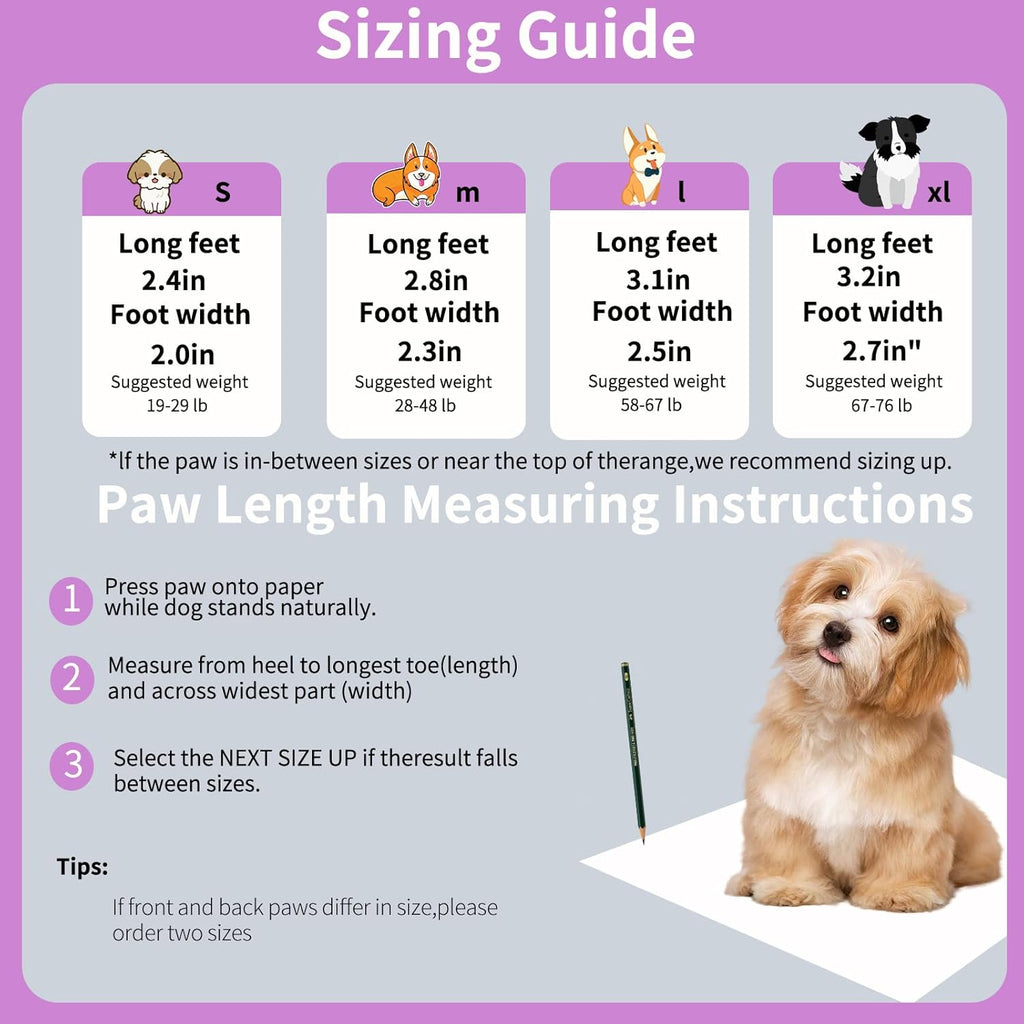 Dog Shoes for Hot Pavement, Adjustable Magic Tape Boots for Small, Medium & Large Dogs, Anti-Slip, Easy to Clean Paw Protectors for Beach, Outdoor & Hot Weather (Green S)