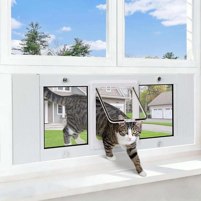 Full Size Cat Door Window Insert, fits 23'‘-28’' Various Sliding Windows - Image 8