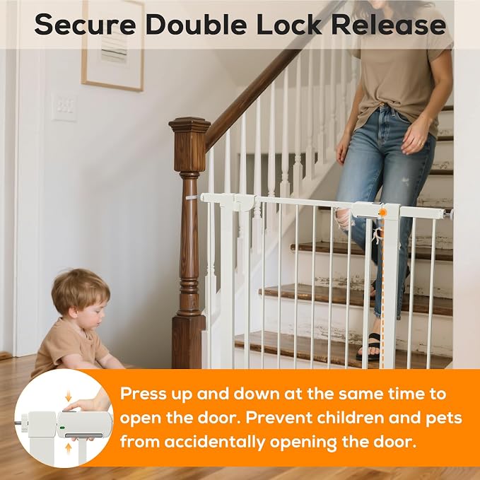 29.5-59.8" Magnetic Baby Gate for Stairs, Baby Safety Essentials, Auto Close - Image 7