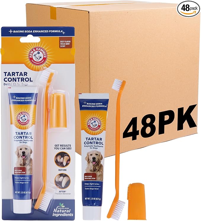 Arm & Hammer for Pets Tartar Control Dog Dental Kit, Enzymatic Toothpaste by ArmHammer