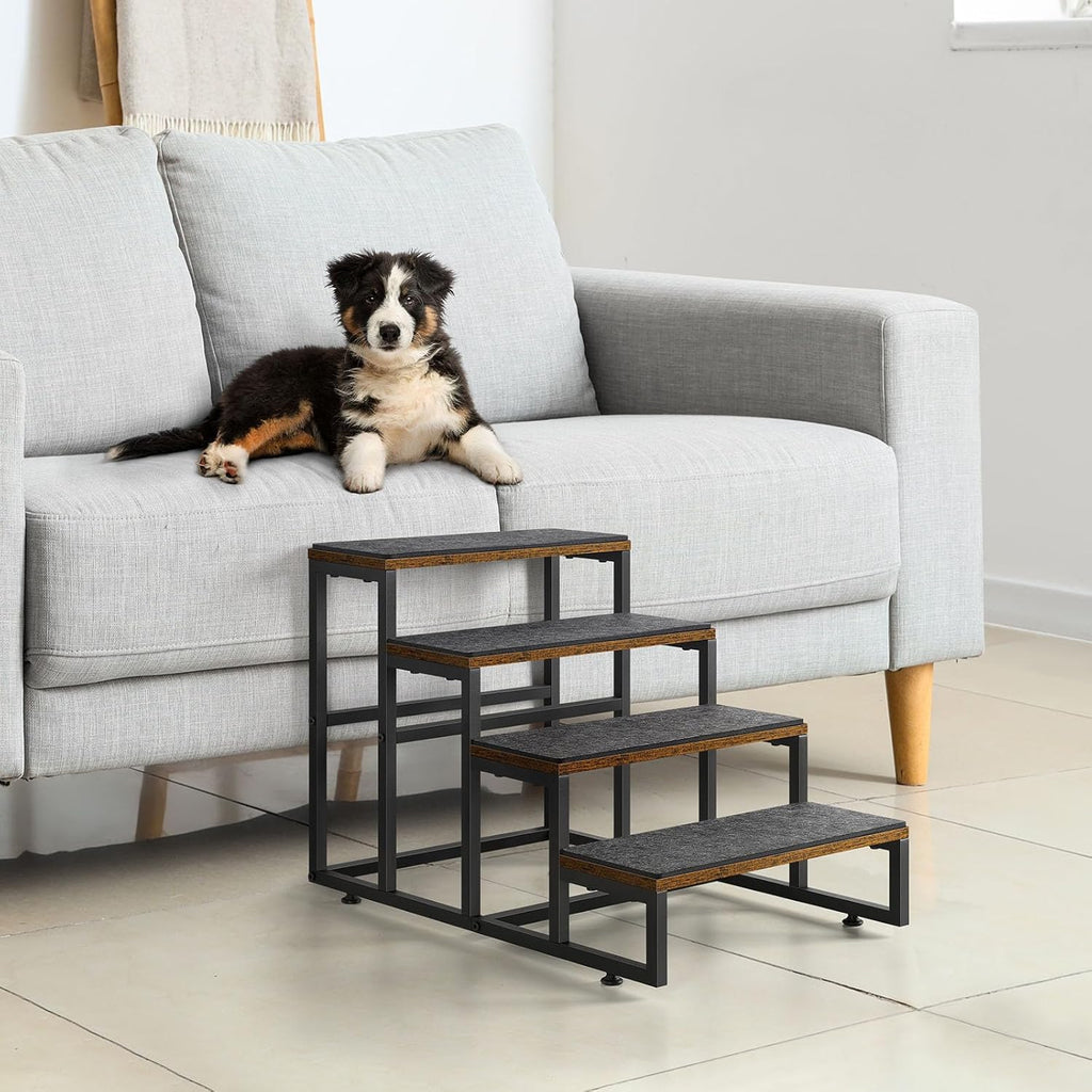 Dog Stairs for High Beds 4 Steps Dog Stairs for Small Medium Dogs Pet Stairs/Steps for Puppy, Cats, and Dogs, Easy to Walk on Dog Step for Beds and Cars
