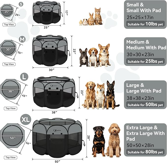 Siedihit Dog Cat Playpen, Puppy Pet Playpen Indoor - Image 2