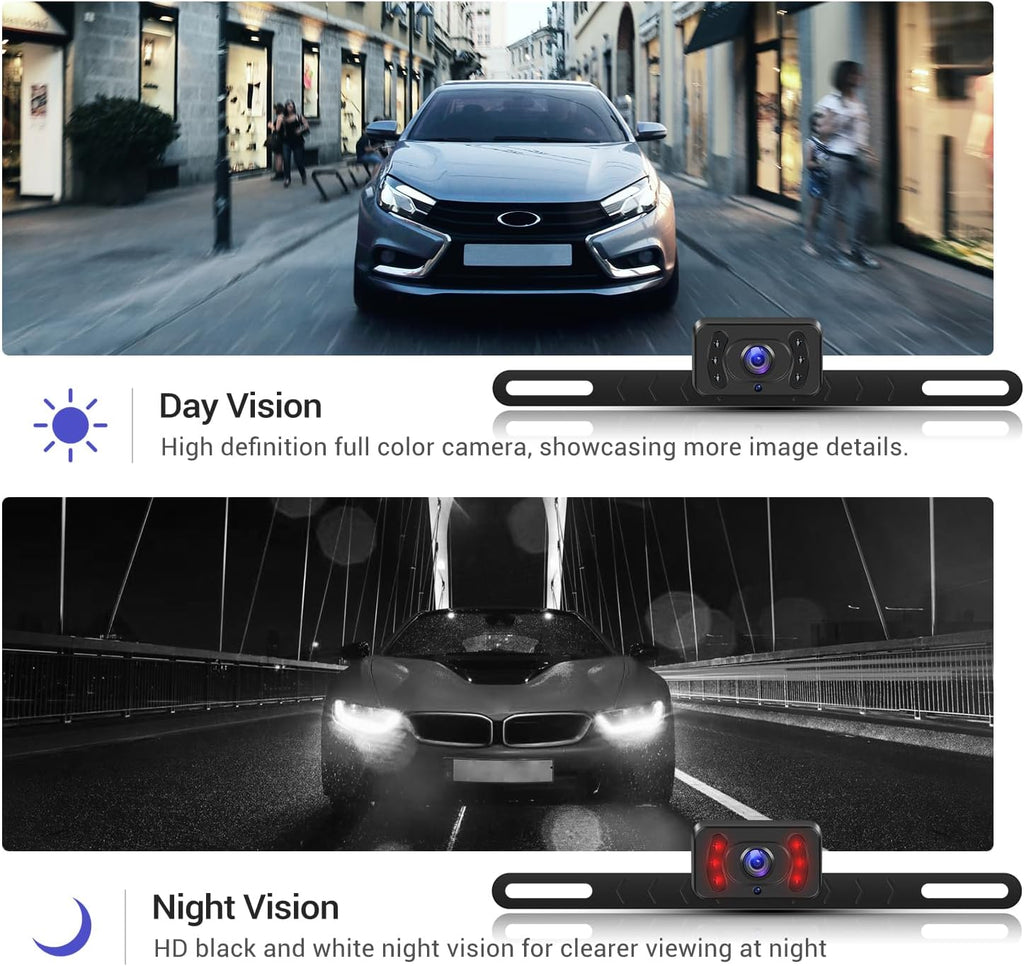 Hikity Wireless Backup Camera 5 Inch Rear View Camera Monitor Kit-Digital Stable Signal, DIY Guide Lines, IP69 Waterproof, Super Night Vision, Wireless Reverse Camera for Cars