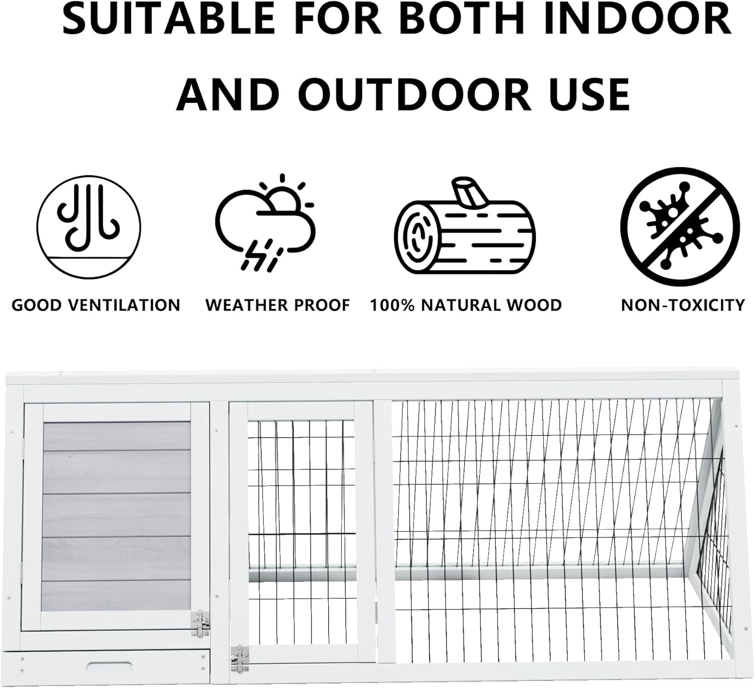 Chicken Coop Indoor Outdoor,Wooden Brooder Box,A-Frame Poultry Quail Cages Duck House with Ventilating Wire Rabbit Hutch for Small Animals (Grey)