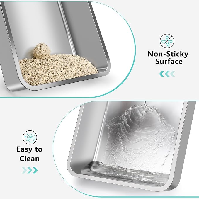 AIPERRO Stainless Steel Litter Box | XL Enclosed Cat Litter Boxs - Image 6