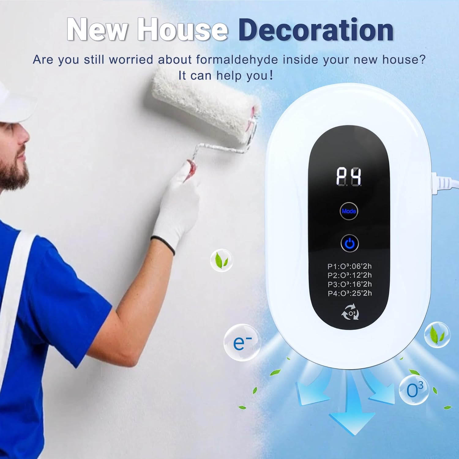 Home Air Purifier for 99% Strong Odor Pets Pooph Cat Litter Deodorizer Plug in Ionizers Air Freshener for Pets Litter Box Bathroom Kitchen Toilet Shoe Cabinet(1)