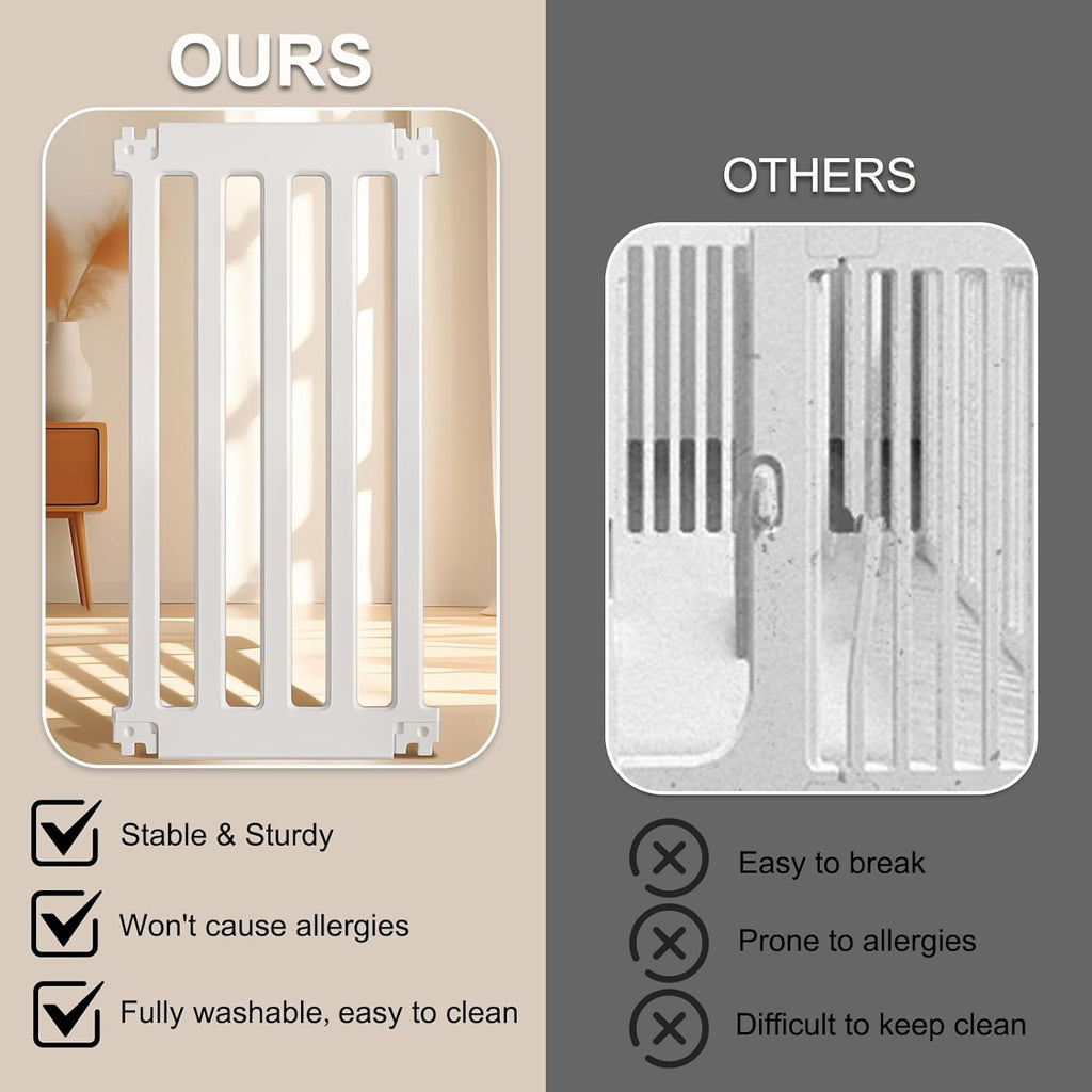 Dog Playpen with Door, 12 Panels Puppy Playpen, 25.6” H Dog Pen for Small Cats and Dogs, Pet Fence for Indoor & Outdoor, Non-Slip Pet Gate Made of Strong Plastic, White