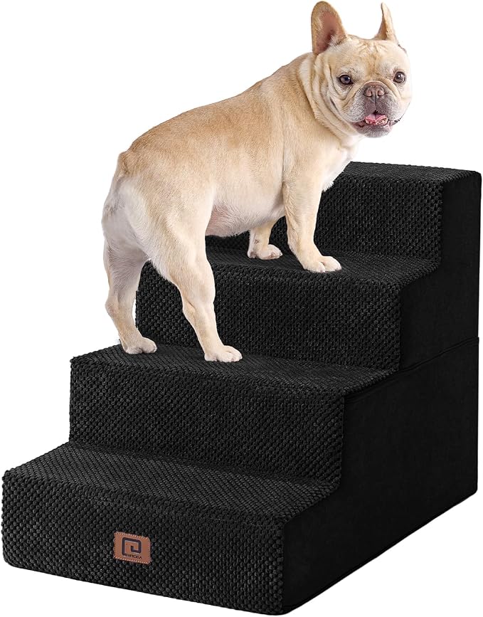 EHEYCIGA Dog Stairs for Bed 18" H, 4-Step Dog Steps for High Bed, Pet Steps for by EHEYCIGA