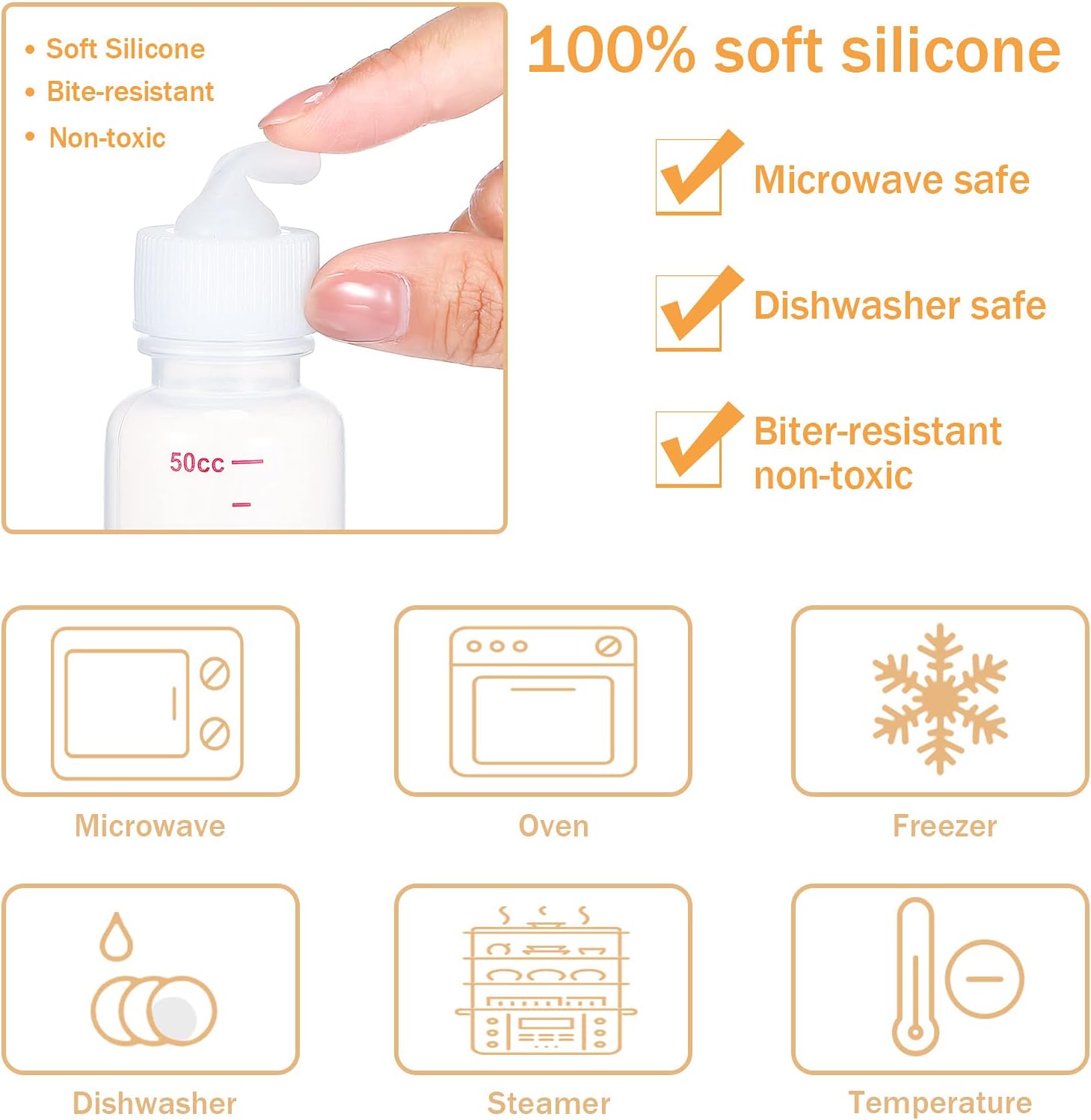 17 Pieces Pet Nursing Bottle Kit Including 2 Pet Feeding Bottle, 8 Replacement Feeding Nipples, 5 Dog Nursing Syringes in 1 Ml, 5 ml and 10 Ml, 2 Cleaning Brushes for Kittens, Puppies, Rabbits