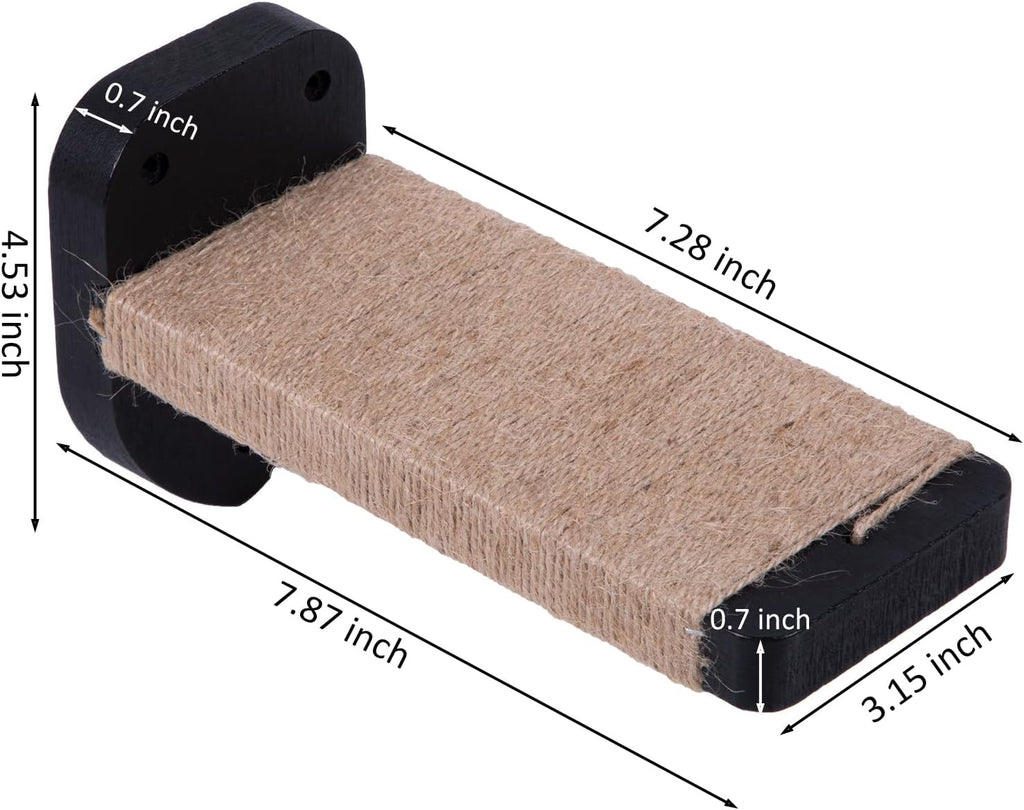 3pcs Wall Steps for Cats, Climbing Mounted Furniture, Shelves With Hemp Rope Covered, Solid Wood Ladder for Playing and Climbing (Large-Black)