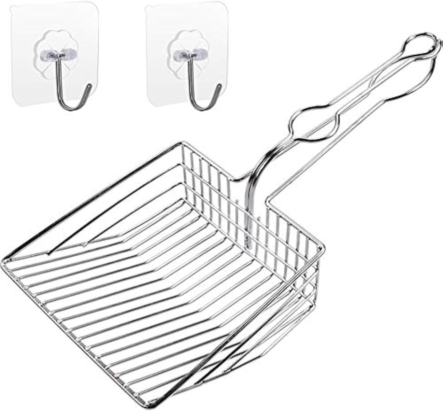 All Metal Litter Scoop, Solid Metal Sifter, Cat Litter Scoop Metal Jumbo, Cat Urine Scoop, Litter Scooper with Holder, Litter Scooper Holder, Jumbo Cat Litter Scoop Sifter Scooper Holder