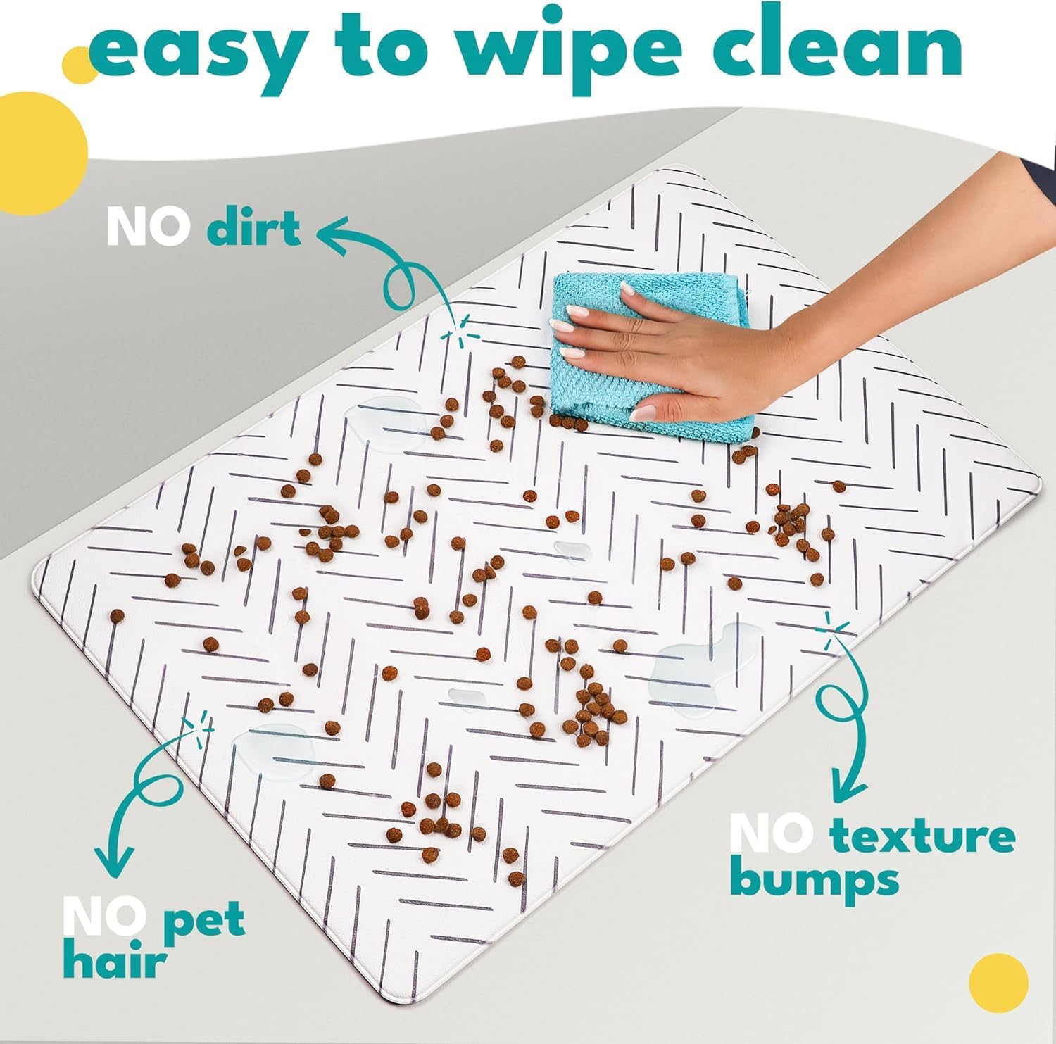 NALALAS Dog Mat for Food and Water, Cat Feeding Mat | Waterproof Dog Bowl Mat | Non-Slip Pet Food Mat for Floors | Pet Mats for Food and Water | Easy to Clean