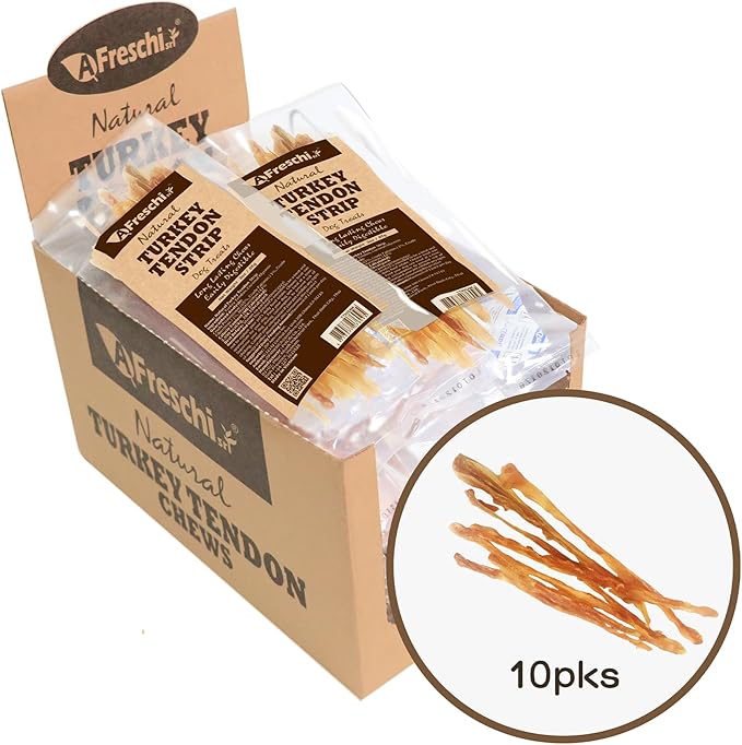 A Freschi srl Turkey Tendons for Dogs, USA-Sourced Human Grade, Rawhide-Free by AFreschisrl