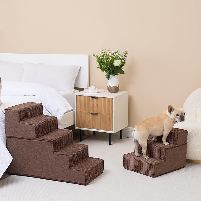 EHEYCIGA Dog Stairs for Small Dogs 13.5" H, 3-Step Dog Steps for Couch Sofa and - Image 4
