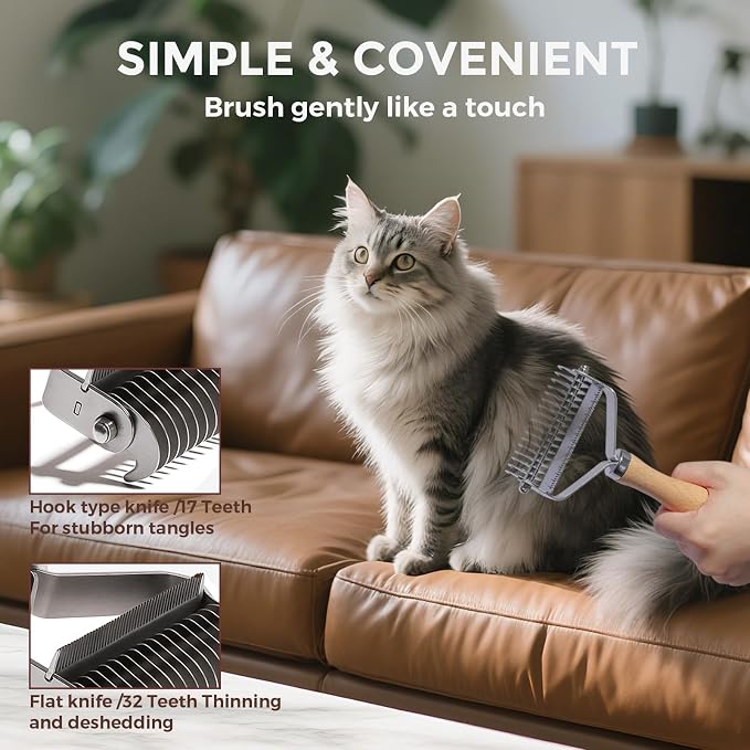 3-in-1 Professional Pet Shedding Dematting Comb - Image 8