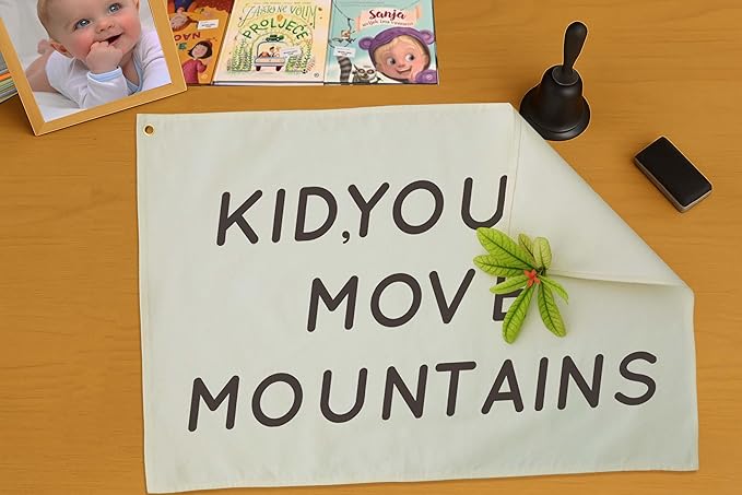You’ll Move Mountains Nursery Banner-Hanging Rectangular Canvas Flag Poster Wall Art Decor for Kids Boy Girl Teen,Bedroom Playroom Door Decoration,Christmas Gift 28.5"L×20"W