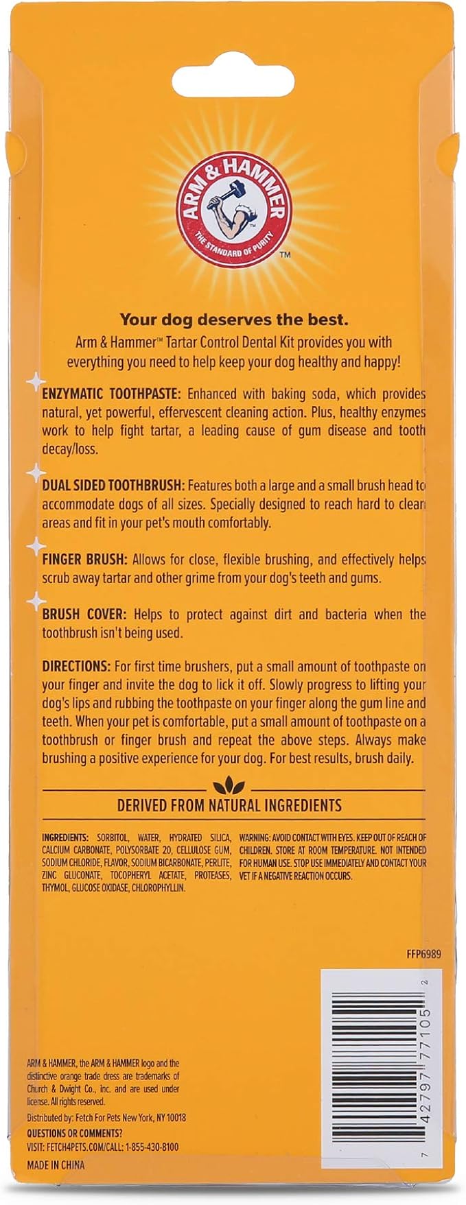 Arm & Hammer for Pets Tartar Control Dog Dental Care Kit Banana Mint Flavor - Image 6