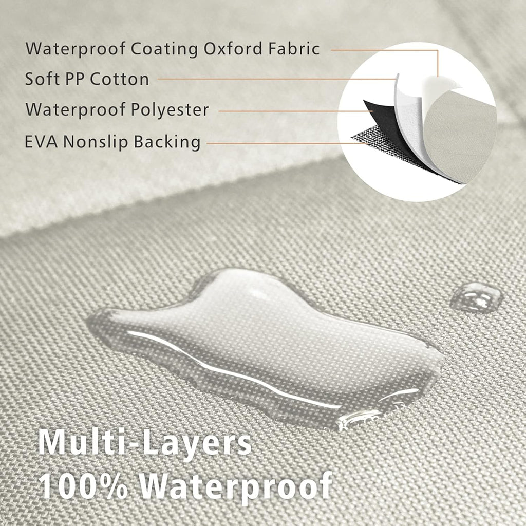 F-color SUV Cargo Liner for Dogs, Water Resistant Pet Cargo Cover Dog Seat Cover Mat for SUVs Sedans Vans with Bumper Flap Protector, Non-Slip, Large Size Universal Fit, Beige