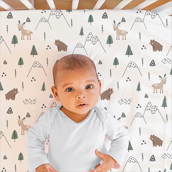 The Peanutshell 3 Piece Baby Crib Bedding Set for Boys - Newborn, Infant & Toddler Nursery Bed Set Decor with Fitted Crib Sheet, Dust Ruffle, Crib Comforter - Woodland Camo