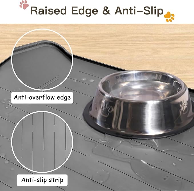 Largest Dog Food Mat, Thinken Waterproof Non-Slip XXXL Pet Feeding Mat - Image 5