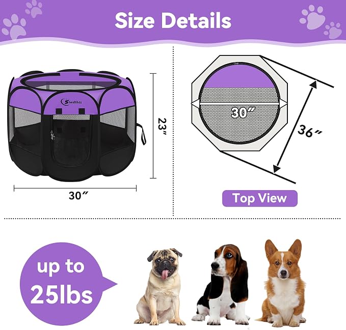 Siedihit Dog Playpen, Puppy Pet Playpen, Dog Crate Tent Cage Indoor/Outdoor - Image 3