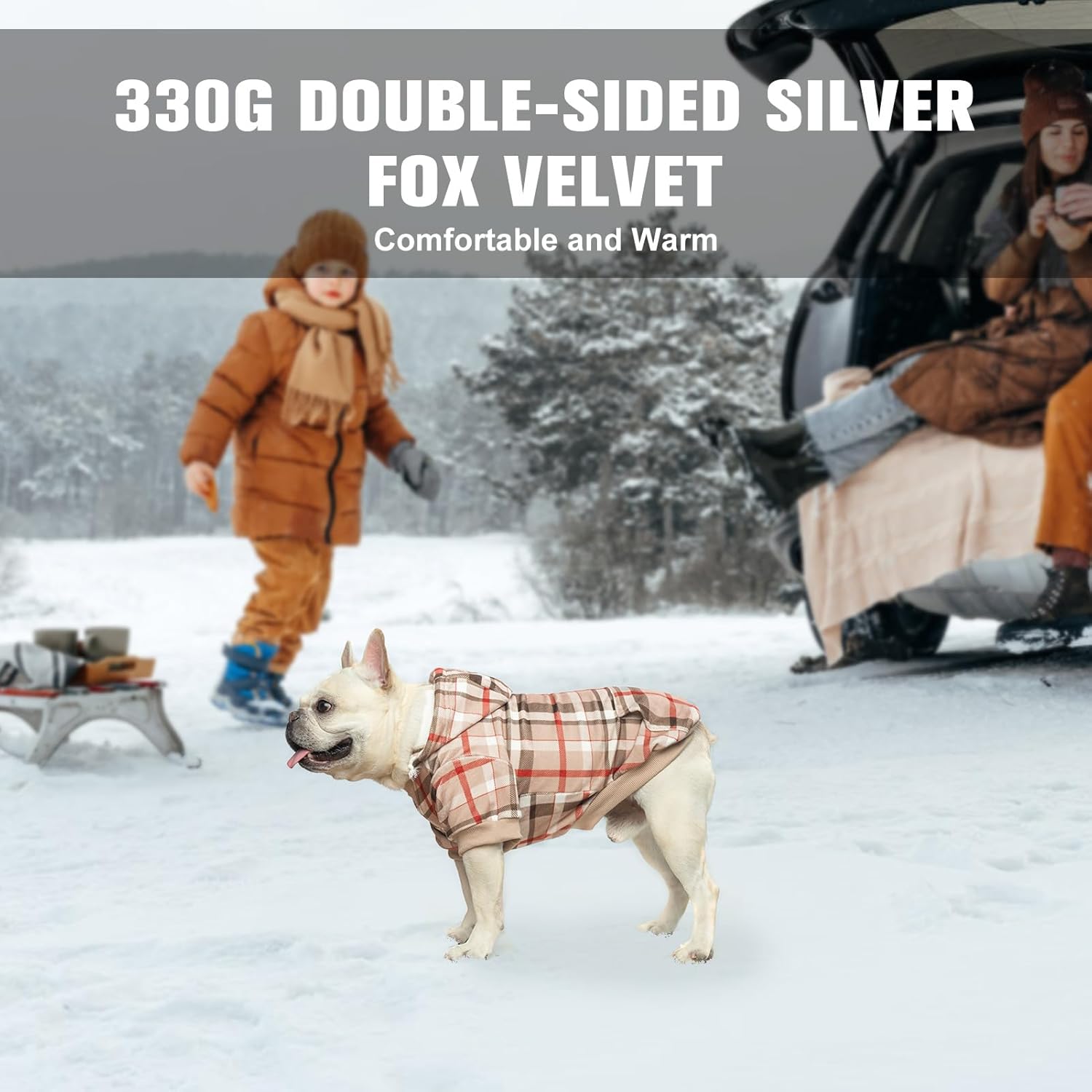 BEAUTYZOO Dog Hoodie Sweaters for Small Medium Large Size Dogs Girls Boys- Premium Quality, Ultra Soft, Superior Comfort Fit, Fleece Lined Hooded Sweatshirt- Cold Weather Pet Clothes Winter Coat,Plaid