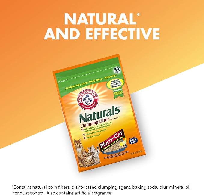 ARM & HAMMER Naturals Clumping Cat, Litter Odor Control, 18 lb. Bag - Image 10