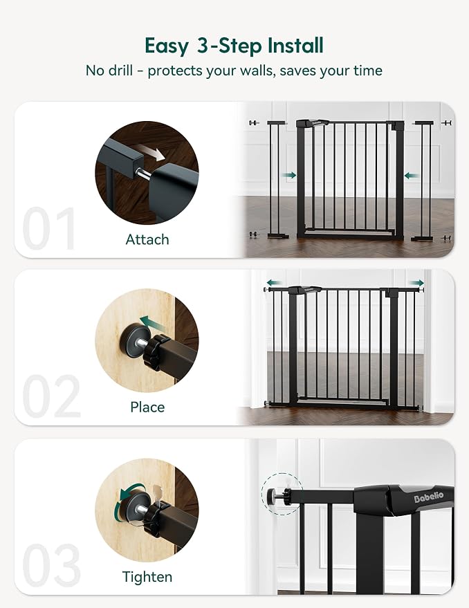 Babelio Baby Gate for Doorways and Stairs, 29-48" Auto Close Dog Gate - Image 5