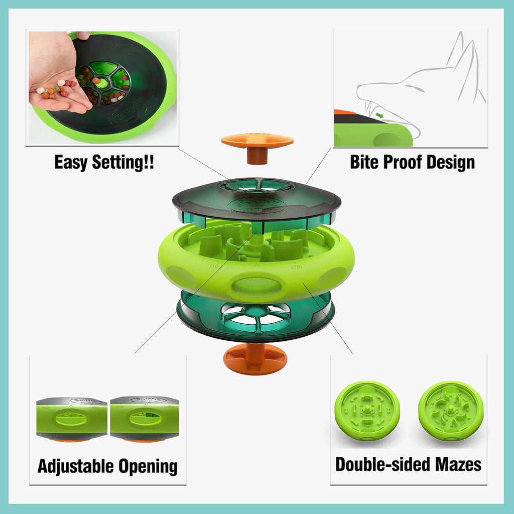 SmellyUFO Durable Interactive Treat Dispensing Puzzle/Enrichment Toy for Dogs - Mind Stimulating Food Game/Slow Feeder/Wobble Toy - from Small Puppies to Large Dogs