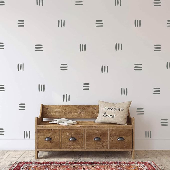 120pcs Modern Line Wall Stickers Boho Nursery Kids Living Room Scandinavian Home Décor Self-Adhesive Murals Vinyo DIY Gift YT5037 (Grey)