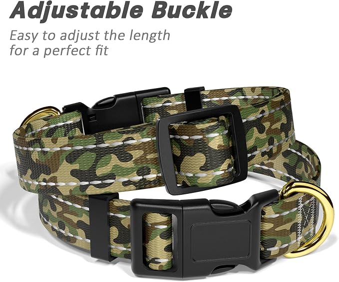 MOODEL Reflective Dog Collar for Large Dogs, Cute Camouflage Adjustable - Image 6