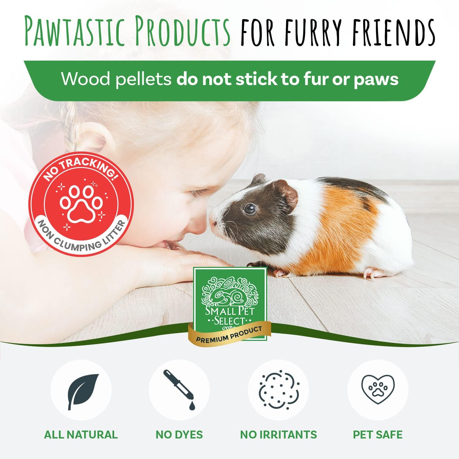 Small Pet Select Pine Pellet Bedding 8lb, Litter Pellets for Rabbit, Guinea Pig, Hamster, Bunny and other Small Animals, Made in USA, 8lb