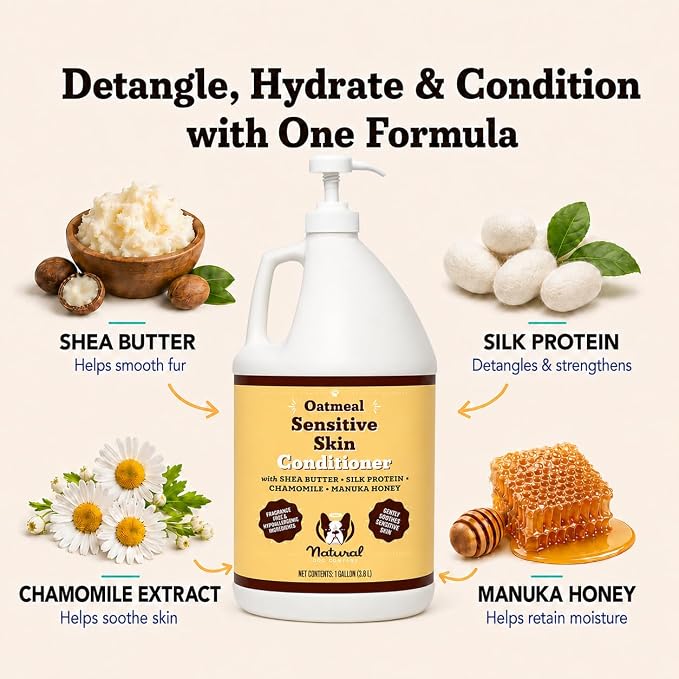 Natural Dog Company Sensitive Skin Dog Conditioner – Oatmeal Moisturizing - Image 4