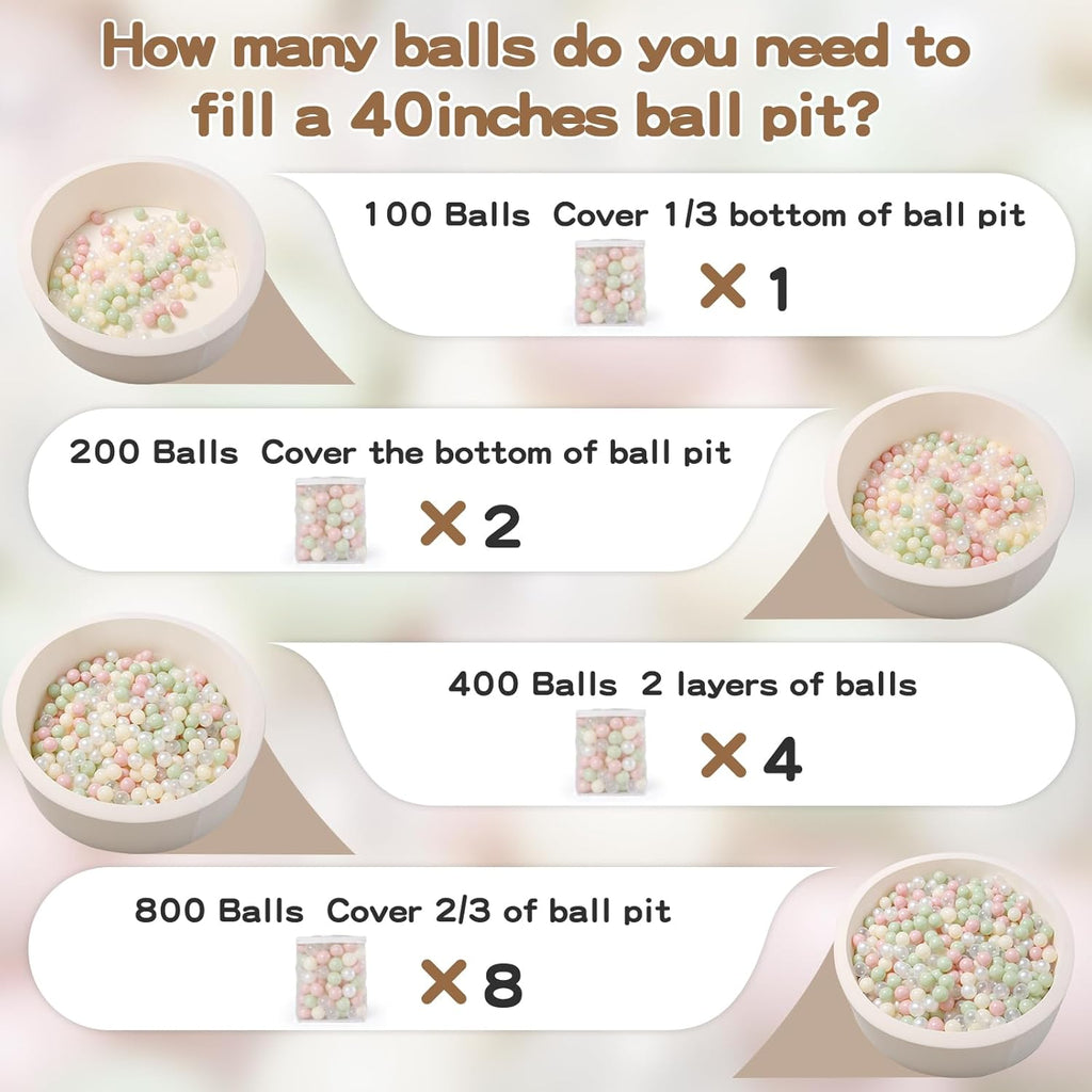GOGOSO Playpen Balls for GirlsToddlers for Playhouse, Baby Pool, Play Ball Fun Centers, for Babies, Kids, Toddlers 1-3, Phthalate Free BPA Free