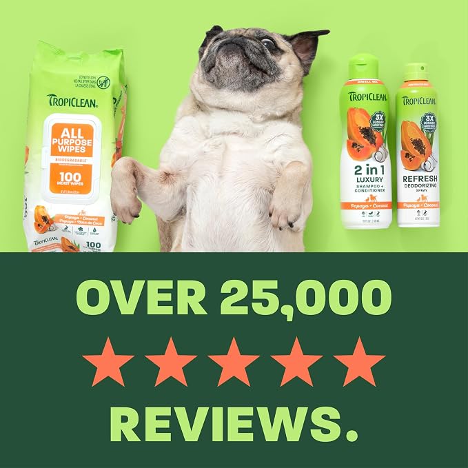 TropiClean Dog Grooming Kit, Papaya Pamper Pack - Image 7